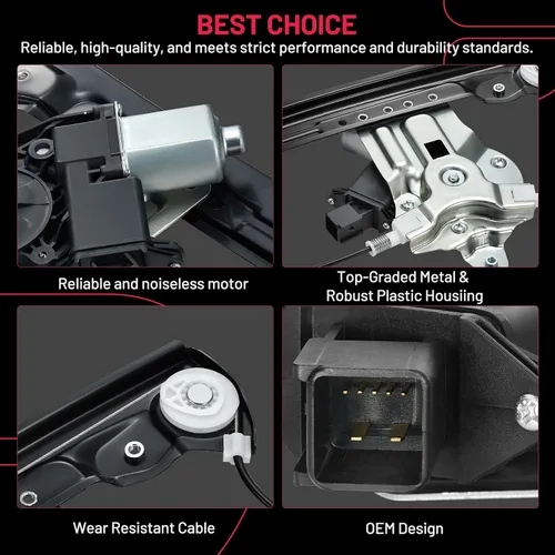 Miniatura 6 de BDFHYK 748-974 Regulador de ventanilla eléctrica con motor delantero izquierdo lado del conductor para Chevy Cruze 2010 2011 2012 2013 2014 2015