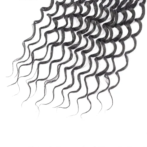 Miniatura 6 de Cabello de Ganchillo Goddess Locs de 12 Pulgadas 8 Paquetes Nuevos Locs Sintéticos Suaves Trenzas de Ganchillo Ondas Profundas Extensiones de 1b