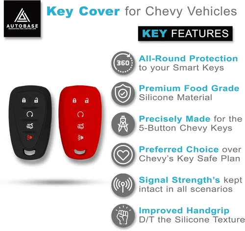 Miniatura 2 de Autobase Funda de silicona para llavero de Chevy Malibu Camaro Trax Traverse Trailblazer Sonic Cruze Blazer Volt Equinox Spark Accesorio