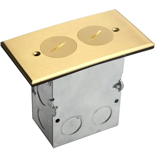 Miniatura 9 de ENERLITES Kit de caja de piso con tapa de rosca, 12,7 cm x 7,1 cm, 1 banda, receptáculo dúplex de 20 A resistente a manipulaciones y a