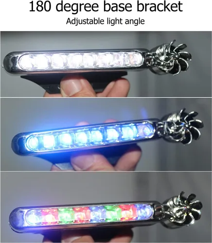 Miniatura 5 de 2 luces de circulación diurna, 8 LED, impermeables, alimentadas por energía eólica, para exteriores, luz diurna para automóvil, para automóviles