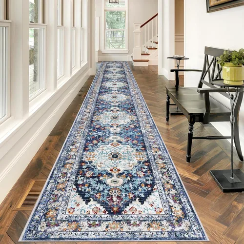 Miniatura 122 de U'Artlines Alfombra de Área Bohemia Lavable, 2x3 Pequeña Suave Antideslizante Vintage Felpudo para Puerta Frontal Interior Alfombra Verde