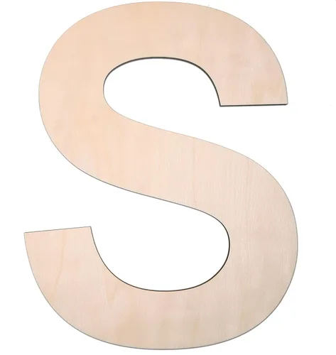 Miniatura 20 de Símbolo de madera de 12 pulgadas &, letra grande de madera sin terminar de 1/4 de pulgada de grosor para manualidades de bricolaje, decoración