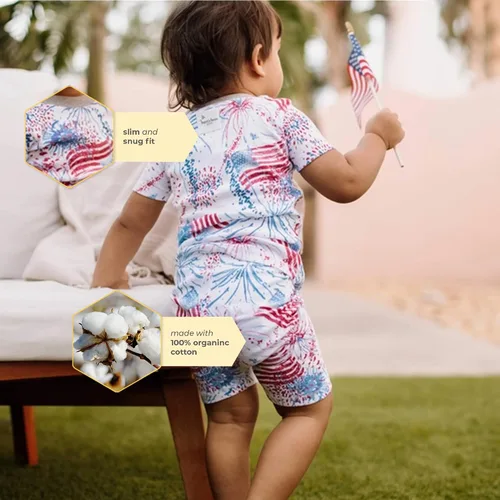 Miniatura 2 de Burt's Bees Baby Pijama para bebé, camiseta de manga corta y pantalones cortos