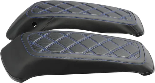 Miniatura 3 de Fundas para tapa de alforja de motocicleta, con costuras de diamante azul, para Harley Touring Modelos Road King Street Glide Road Glide Electra