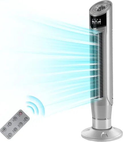 Miniatura 11 de Antarctic Star - Ventilador de torre portátil, ventilador de piso oscilante de 85°, ventilador silencioso de enfriamiento, temporizador de 12H, Negro