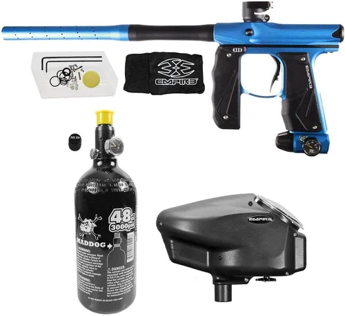 Maddog Empire Mini GS - Marcador electrónico completo para pistola de paintball con tanque de paintball 48/3000 HPA y paquete de inicio de cargador