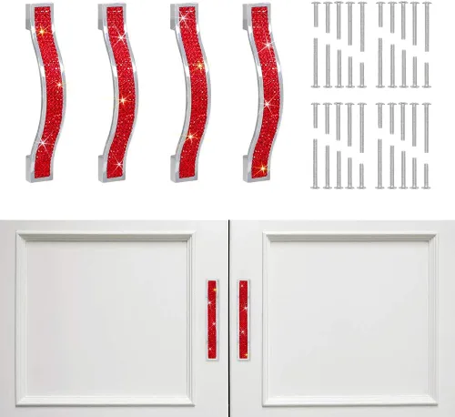 Miniatura 8 de SAVORI Tiradores para Cajones con Manija de Cristal Brillante, para Cajones, Alacena, Armario, Closet, Guardarropa, Puerta de Mueble, Manija Moderna