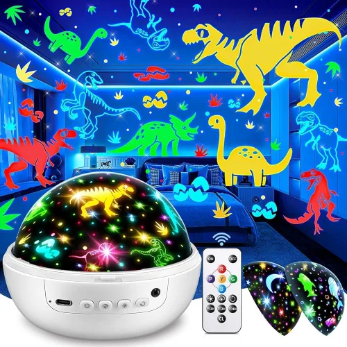 Staryou Juguetes de Dinosaurio para Niños de 2 a 7, 【Control Remoto+3 Películas+93 Efectos】 Juguetes de Dinosaurio para Niños de 3 a 5, 【3
