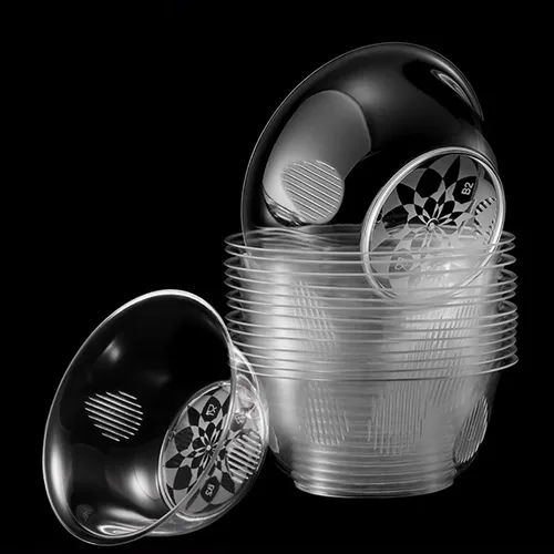 Miniatura 7 de MOACOCK Paquete de 100 cuencos pequeños de plástico transparente, cuencos de ensalada desechables duros de 8 onzas, cuencos desechables para servir