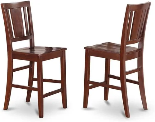 Miniatura 4 de East West Furniture EDBU5-MAH-W - Juego de encimera de cocina de 5 piezas, incluye una mesa de comedor redonda con pedestal y 4 sillas de comedor