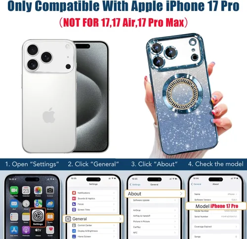 Miniatura 104 de Misscase Funda magnética con purpurina para iPhone 11 compatible con MagSafe, protección completa, delgada, a prueba de golpes, antiarañazos