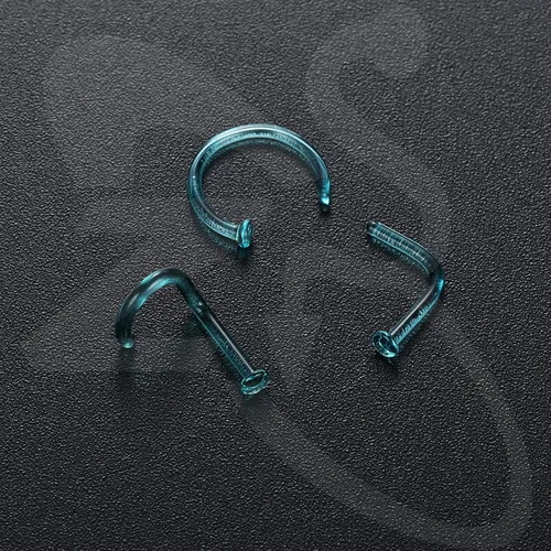 Miniatura 4 de ZS 3 piercings de cristal para la nariz transparentes, 0.63 oz, cartílago curvado, hélice, hélice, nariz, piercing para tabique, joyería