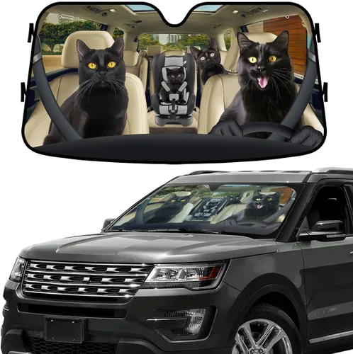 Miniatura 32 de GENANY - Cubierta de parabrisas de flamenco para automóvil, SUV, camión (55 x 30 pulgadas), protector térmico plegable, persianas para ventanas