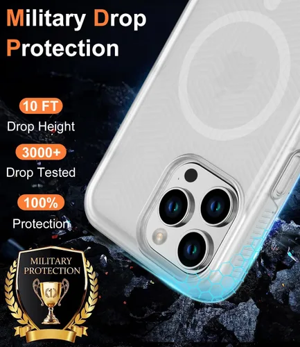 Miniatura 4 de Funda magnética para iPhone 15 Pro Max, [compatible con Magsafe] [10 pies de grado militar anticaídas]