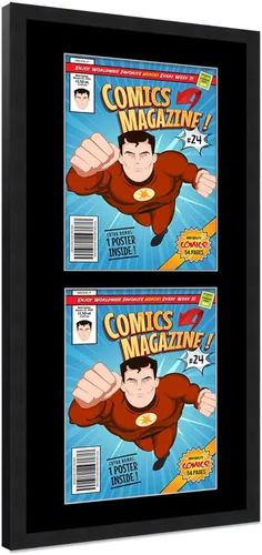 Miniatura 79 de Poster Palooza Marco de cómic con paspartú para 1 cómic de la Edad de Bronce publicado entre 1970 y 1985, marco de cómic negro para cómic de 7.25 x