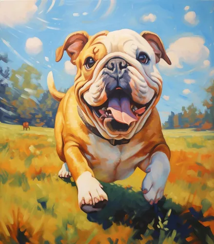 Miniatura 2 de ZMHZMY Pintura por números para adultos, Bulldog inglés, kits de pintura por números, pintura al óleo, lienzo de dibujo para decoración del hogar