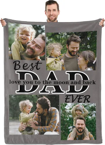 Miniatura 12 de Youltar Regalos para papá, manta personalizada con foto, regalos personalizados para el Día del Padre, regalos de cumpleaños para papá de parte