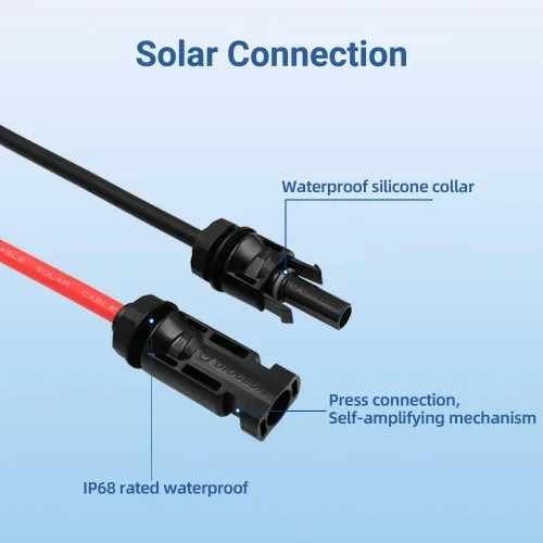 Miniatura 2 de Glándula de entrada de cable solar Slocable con cable de cobre suave 10AWG de 10 pies, carcasa de entrada de doble cable resistente a los rayos UV