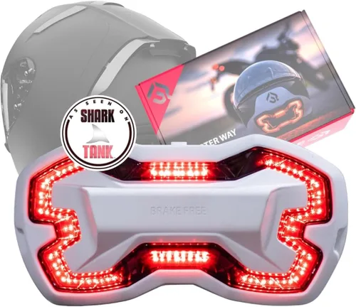 Brake Free Luz de casco – Luces inteligentes inalámbricas para motocicleta, luz LED resistente a la intemperie para casco de motocicleta, diseño