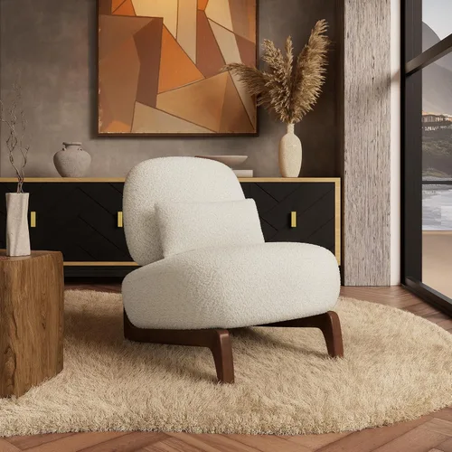 Miniatura 3 de Morden Fort Juego de Sofá Boucle de 2 Piezas, Conjunto de Sofás Tapizados Modernos Duraderos Cómodos Boucle Aptos para Mascotas, Silla sin Brazos