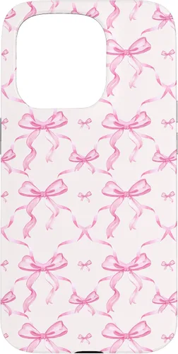 Miniatura 13 de Cintas y lazos estéticos rosas para iPhone 16 en estuche de acuarela
