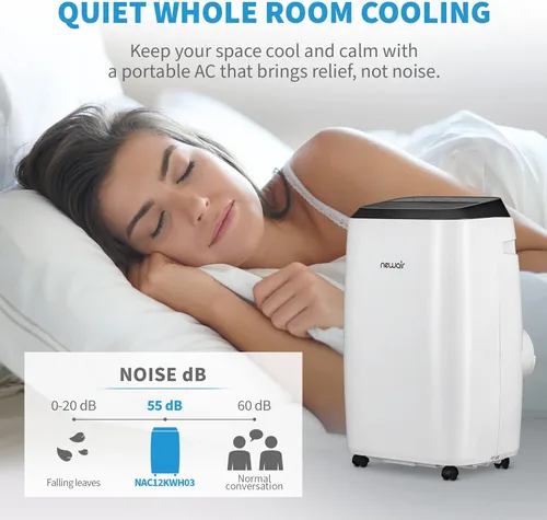 Miniatura 4 de Newair Aire acondicionado portátil de 12000 BTU, diseño moderno de CA con kit de ventilación de ventana de fácil instalación, sistema