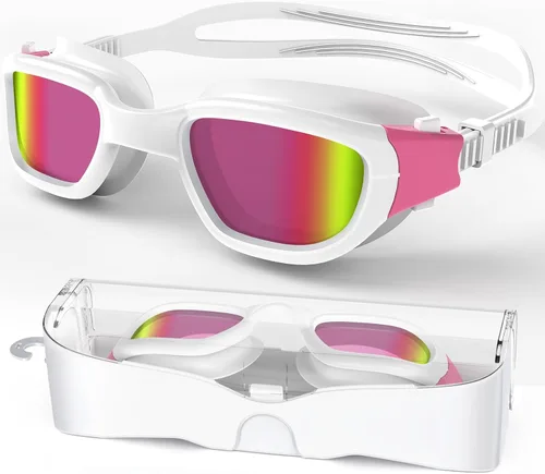 Miniatura 9 de Gafas de natación polarizadas, gafas de natación unisex para adultos, antivaho, anti UV, vista amplia, gafas de piscina para hombres y mujeres
