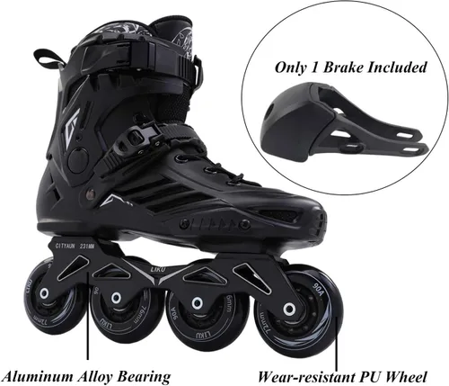 Miniatura 2 de LIKU Negro Profesional Patines En Línea Unisex