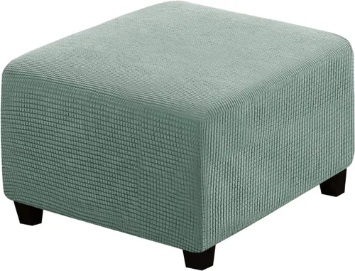 Miniatura 24 de H.VERSAILTEX Funda otomana rectangular de 29 a 34 pies para reposapiés, fundas protectoras para reposapiés, con tela jacquard elástica, gruesa