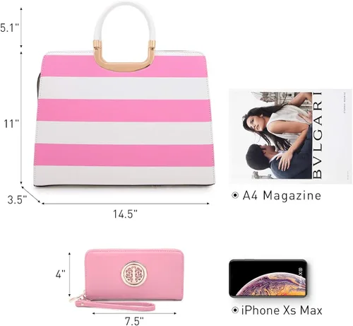 Miniatura 4 de Womens Handbag Top Handle Shoulder Bag Tote Satchel Purse Work Bag with Matching Wallet