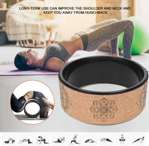 Miniatura 3 de Rueda de yoga de goma sintética de alta densidad para estiramiento y flexibilidad para ayudar a dolores de espalda y tensión, desgarro, diseño