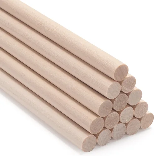 Miniatura 13 de ONUPGO 15 varillas de madera dura de 1/2 x 15 pulgadas, palos de madera redonda natural sin terminar, superficie lisa recta sin rebabas