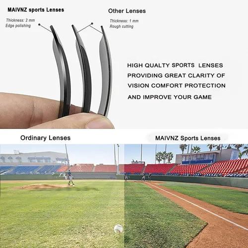 Miniatura 5 de maivnz Gafas de sol de béisbol para hombres y mujeres, protección UV400, gafas deportivas al aire libre para ciclismo, correr, golf, softbol