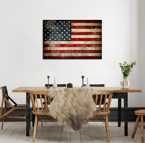 Miniatura 5 de SKASNFAI Póster retro de la bandera de Estados Unidos, arte de pared para la oficina en casa, imagen positiva, Día de la Independencia, Día