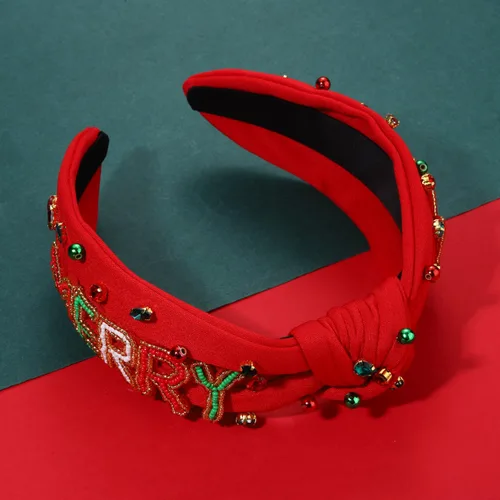 Miniatura 5 de mokkia Diadema de Navidad para Mujeres Accesorios de Navidad Lazo de Navidad Reno Copo de Nieve Diadema Rojo Verde Joyería con Perlas y Pedrería