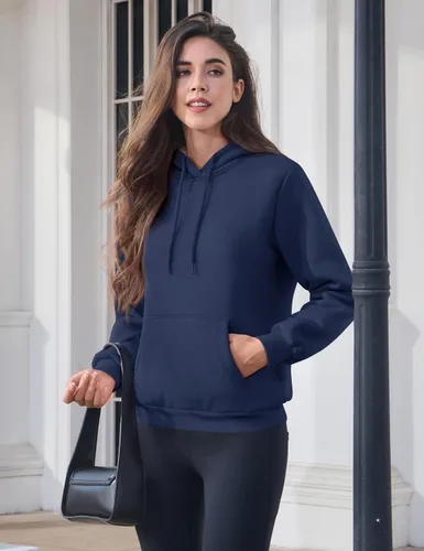 Miniatura 2 de MAGCOMSEN Sudaderas con capucha para mujer, con forro de sherpa, de vellón, para invierno, cálido, pesado, de algodón, con bolsillo