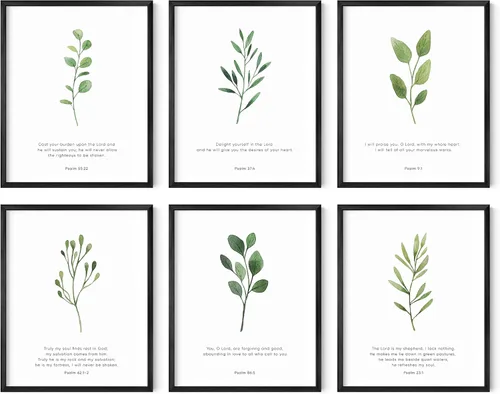 Miniatura 9 de HAUS AND HUES Decoración de pared con versículos bíblicos, juego de 6 impresiones artísticas de las Escrituras cristianas, decoración de pared