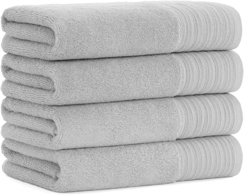 Aston & Arden Anatolia - Paquete de 4 toallas de mano turcas, 100% algodón hilado en anillo, suave felpa absorbente, tejido de baja torsión de 600