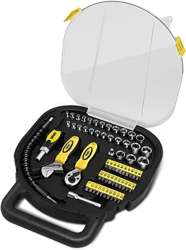Miniatura 8 de DNA MOTORING Caja de herramientas de reparación de automóviles y hogar de 64 piezas, juego de herramientas de puntas de destornillador, juego