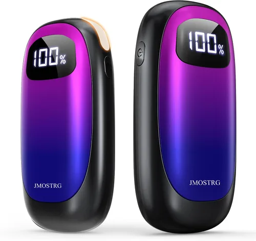 Miniatura 12 de Calentadores de manos recargables, paquete de 2, calefacción eléctrica de doble cara con pantalla LED y linterna, máximo 127 ℉, calentador