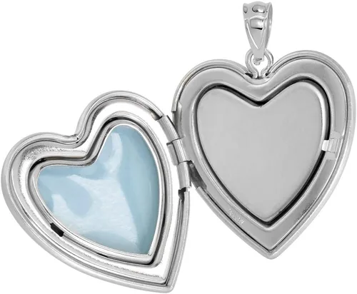 Miniatura 2 de Collar de plata de ley con forma de corazón de diamanteurna de 1 imagen de 1 pulgada