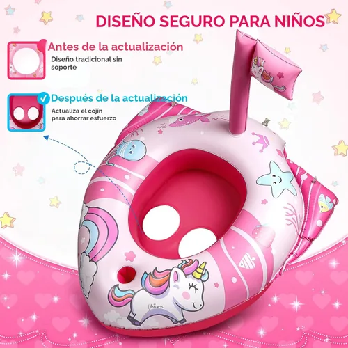 Miniatura 4 de HopeRock Flotadores de piscina de unicornio para niños pequeños y niños, con pistola de agua, juguetes de piscina para niñas de 3 a 8 años, juguetes