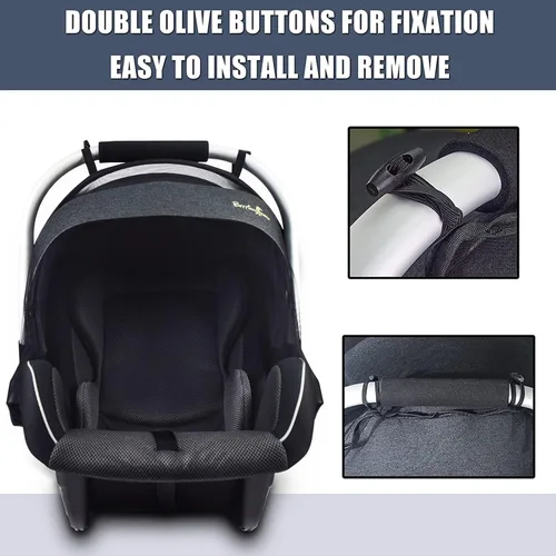 Miniatura 2 de Sysmie Mosquitera para cochecito Mosquitera para asiento de automóvil con cremallera, ajuste universal, calidad premium, duradera - Negro..