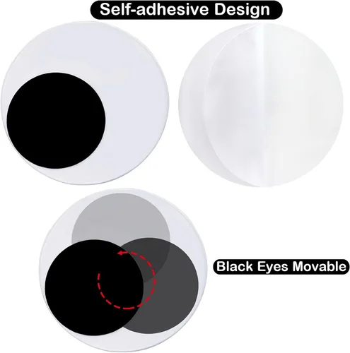 Miniatura 3 de Ojos pegajosos medianos de 2.7 pulgadas, autoadhesivos, ojos grandes y pegajosos de 2.8 in, ojos grandes y pegajosos para fiestas, decoración