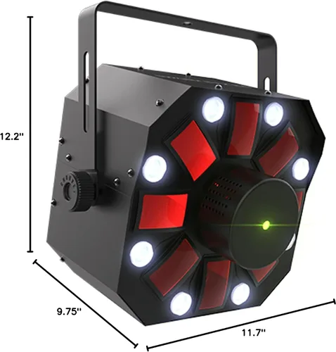Miniatura 6 de Chauvet DJ Swarm 5 FX ILS 3 en 1 Derby/Strobe - Paquete de luces LED con 2 cables DMX y paño de pulido Austin Bazaar