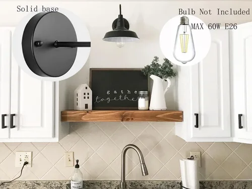 Miniatura 2 de BRIGHTESS Lámparas de baño, luz negra de tocador, luz decorativa de granero, lámparas de pared E26, apliques de pared para cocina y dormitorio