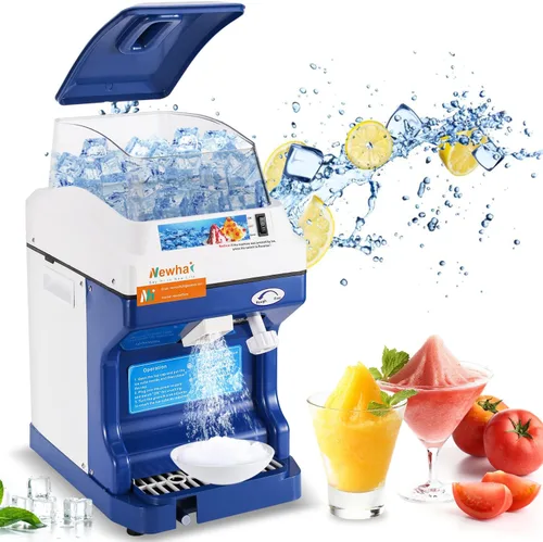 Newhai Máquina de afeitar de hielo comercial Trituradora de hielo eléctrica Máquina de hielo afeitado 300 W Máquina automática de cono de nieve 1400