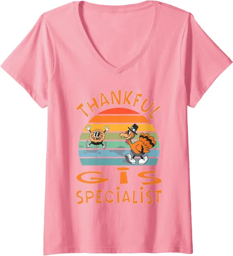 Miniatura 11 de Womens GIS Specialist Job Funny Thanksgiving V-Neck T-Shirt