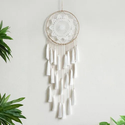 Miniatura 17 de Atrapasueños de Macramé para Colgar en la Pared - Atrapasueños Grandes Decoración de Pared Boho Chic, Ornamento de Borlas Hechas a Mano Decoración